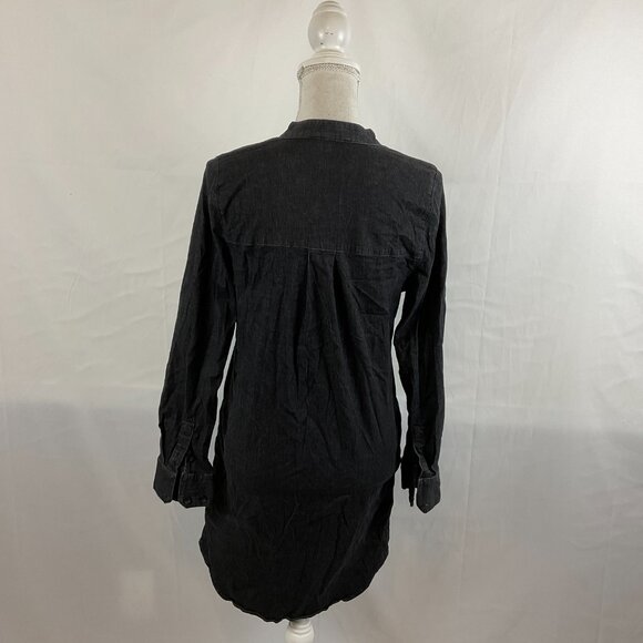 Universal Standard Shirt Dress 3XS Muted Black-Gray Half Button Long Sleeve - Picture 7 of 11